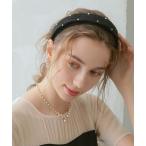 カチューシャ パール付きベロアカチューシャ