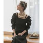  платье [BONLECILL noir]2way.. Jaguar do плечо tuck русалка платье 