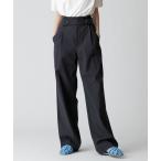 パンツ シェルタリングボタンベルトパンツ レディース