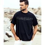 tシャツ 1PIU1UGUALE3 RELAX(ウノピゥウノウグァーレトレ リラックス)フロントロゴ ロゴ刺繍 シルケットワイド半袖Tシャツ メンズ