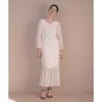 ドレス ツイードシフォンドレス