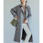 ショッピングトレンチコート トレンチコート コート Ｐｅｔｅｒ　ＭａｃＡｒｔｈｕｒ×ＩＥＤＩＴ＋　チェック柄が映える大人のトレンチコート「ブラック×ホワイト」 レディース