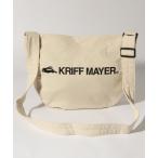 ショルダーバッグ 「KRIFF MAYER/クリフメイヤー」ニュースペーパー キャンバス ロゴ ショルダーバッグ メンズ レディース