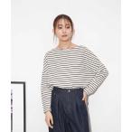 tシャツ WEB限定/ボーダーワイドドロップトップス レディース