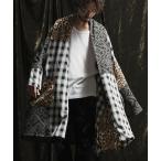 カーディガン mcg3431- Patterned switching KIMONO Like Gown パッチワークガウン メンズ