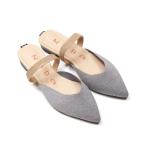 サンダル KNIT POINT SLINGBACK METAL GREY レディース