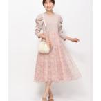 ワンピース ぼかしフラワーチュールワンピース/MM417416