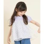 tシャツ お花モチーフチュールチュニック キッズ 子供服 女の子