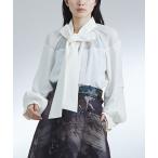 ブラウス シャツ ハーフシアータイブラウス レディース