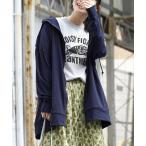 パーカー 「ゆったりサイズで、手の甲までしっかりカバー」 さらっと薄手で快適 UVカットロングパーカー レディース