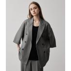 ジャケット テーラードジャケット 「CLEL」Back Brushed TR Double Breasted Short Sleeve Tailore