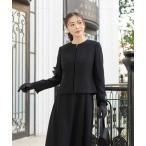 ショッピング15号 スーツ ミドル着丈のジャケットと前開きワンピースのブラックフォーマル レディース