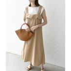 ワンピース ジャンパースカート SHIPS any_「洗濯機可能」フレンチ Tシャツ × フリル ジャンパースカート セット レディース