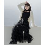 ショッピングバレエ スカート レディース 「 ２color 」ストラップリボンバレエコアチュールスカート ／strap ribbon ballet core tulle