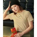 tシャツ 「FOREVER21 × HUGELY」ボーダーショートTシャツ レディース