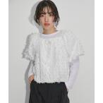 ブラウス シャツ ジャガードオフショルブラウス レディース