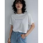 tシャツ Tシャツ レディース 「2024SSCOLLECTION」「接触冷感」「UVカット」クロップド丈スパンコールロゴTシャツ