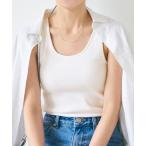 タンクトップ ノースリーブ カップ付きラウンドネックタンクトップ「外で着られるブラトップスOUT BRA」 レディース