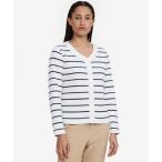 カーディガン ロングスリーブボーダーカーディガン レディース