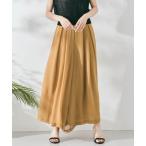 パンツ ウエスト タック シフォン ワイド パンツ レディース