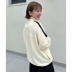 tシャツ ショルダーラインハーフZIPプルオーバー レディース