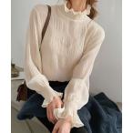 ショッピングハイネック ブラウス シャツ メロウフリル ハイネックブラウス 韓国風 レディース