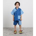 ショッピング子供 浴衣 浴衣 ハイショク甚平 キッズ 子供 男の子