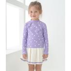 水着 「SWIM」ハート柄ラッシュガード＆インパン付きプリーツスカートセット キッズ 子供 女の子