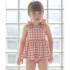 水着 「SWIM」ギンガムチェックフリル付きラウンドヘムセパレート キッズ