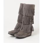 ショッピングミネトンカ ブーツ レディース 「ミネトンカ MINNETONKA」カーフ ハイ 3レイヤー ブーツ CALF HI 3-LAYER FRINGE BOOTS レ