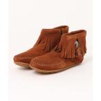 ブーツ レディース ● MINNETONKA●ブーティー サイドジップ ブーツ CONCHO FEATHER SIDE ZIP BOOT レディース