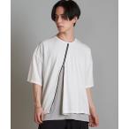 ショッピングＴシャツ tシャツ Tシャツ メンズ mt8959- レイヤードスラッシュZIP BIG-T Tシャツ