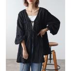 ブラウス シャツ 前後2WAYジャガードブラウス レディース