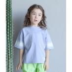 tシャツ 「接触冷感」「どちらが前でもOK!」袖ラインプリント半袖Tシャツ キッズ 子供服 男の子