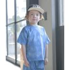 tシャツ 「接触冷感」ムラ染め風総柄プリント半袖Tシャツ キッズ 子供服 男の子 女の子