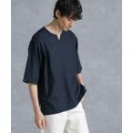 ショッピング麻 シャツ ブラウス メンズ フレンチリネンプルオーバーシャツ 半袖