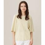 ショッピングピスタチオ tシャツ 「洗える」リヨセルコットンストライプ カットソー レディース