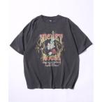 ショッピングLL tシャツ Tシャツ レディース Disney/ディズニー ミッキーマウス ヴィランズ オーバーサイズ ピグメント ヴィンテージ加工 ロックテイスト 半