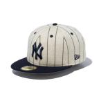 メンズ 帽子 キャップ 「NEW ERA」59FIFTY MLB Oatmeal Heather ニューヨーク・ヤンキース オートミール ネイビーバイ