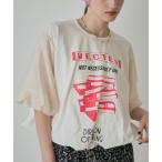 ショッピングバルーン tシャツ Tシャツ レディース (OKIRAKU)グラフィックプリント バルーントップス