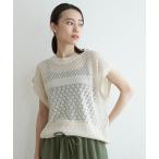 ニット セーター 透かし編みニットプルオーバー レディース