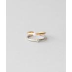 指輪 リング 「フォークピンキー」 リング ジルコニア×パール コンビカラー レディース