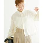 ブラウス シャツ クロップドシアーシャツ レディース