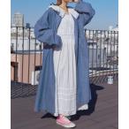 [w closet] пальто с отложным воротником FREE голубой женский 
