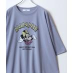 ショッピングミッキー tシャツ Tシャツ レディース 2024SS Disney/ディズニー ミッキーフレンズ ミニー ドナルド デイジー プリント5分袖BIGTシャツ