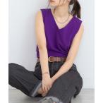 タンクトップ ノースリーブ 「日本製」凄く透けない大人カワイイVネックタンクトップ レディース