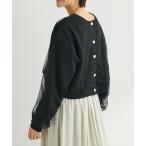 カーディガン ・ELENCARE　DUE2wayチュールスリーブカーデ レディース