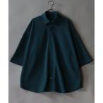 ショッピングレディ 夏 シャツ 2025SS新色追加 Amunzen Big Silhouette Shirt/UVカット 梨地 ビッグシルエット 半袖シャツ メンズ レディ