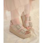 ショッピングスポーツサンダル サンダル サテン 厚底 フラワービジュー スポーツサンダル le reve vaniller レディース