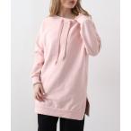 トレーナー スウェット クルーネックデザインスウェットチュニック レディース